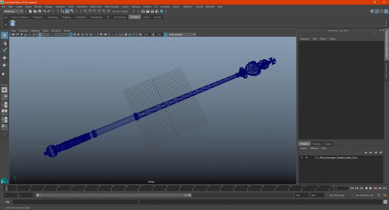 3D The Sovereigns Sceptre with Cross model