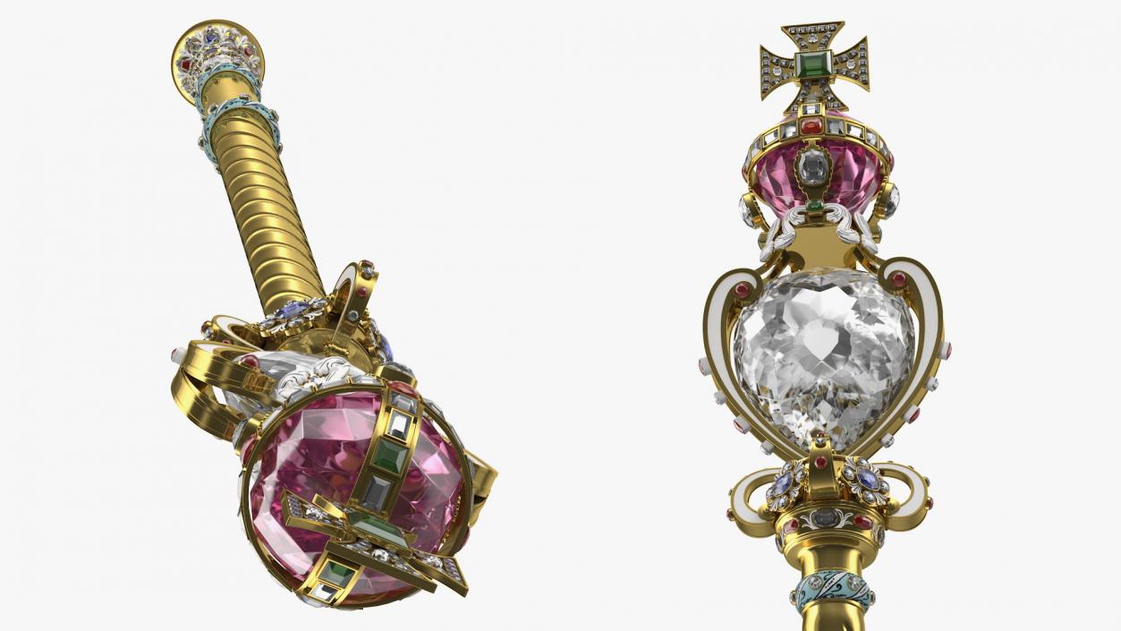 3D The Sovereigns Sceptre with Cross model