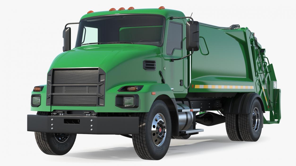 Medium-Duty Garbage Truck Rigged 3D