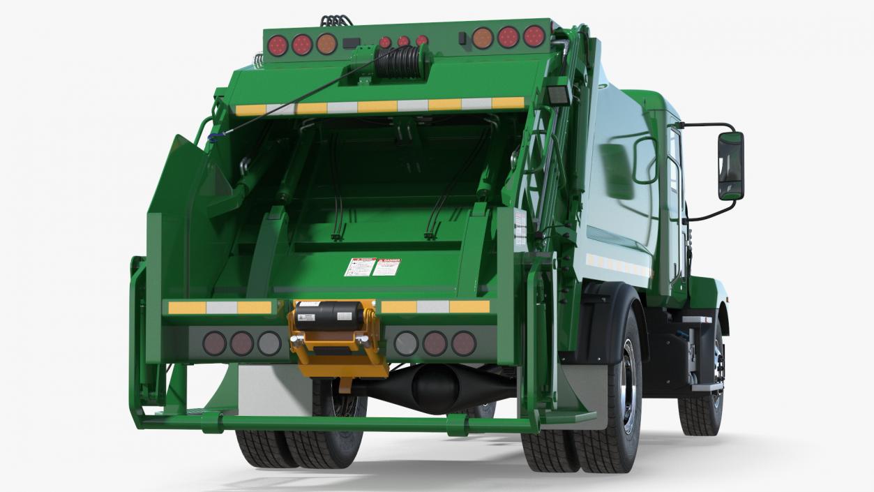 Medium-Duty Garbage Truck Rigged 3D