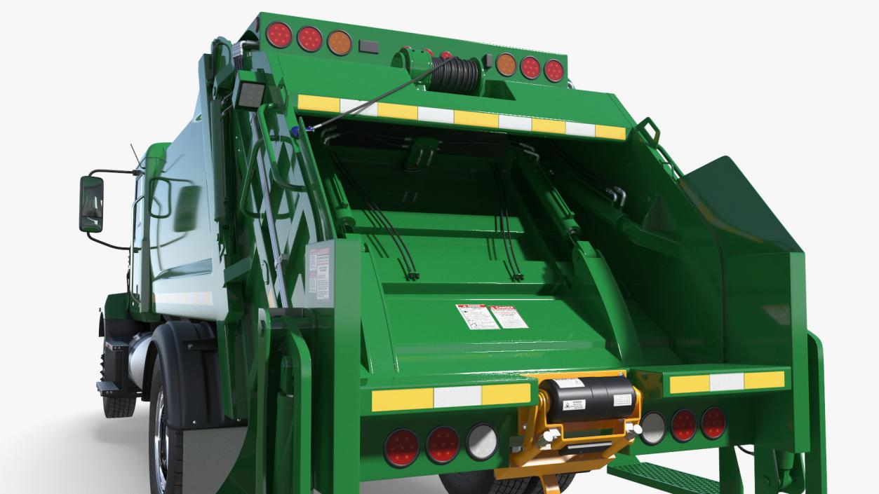 Medium-Duty Garbage Truck Rigged 3D