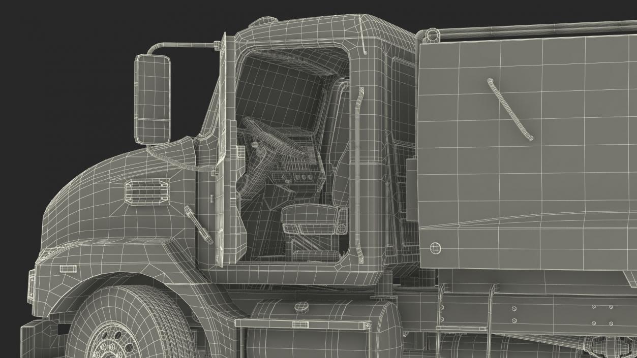 Medium-Duty Garbage Truck Rigged 3D