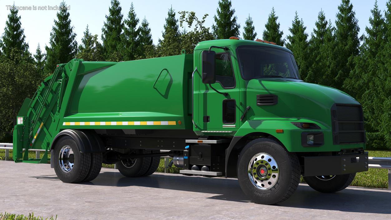 Medium-Duty Garbage Truck Rigged 3D