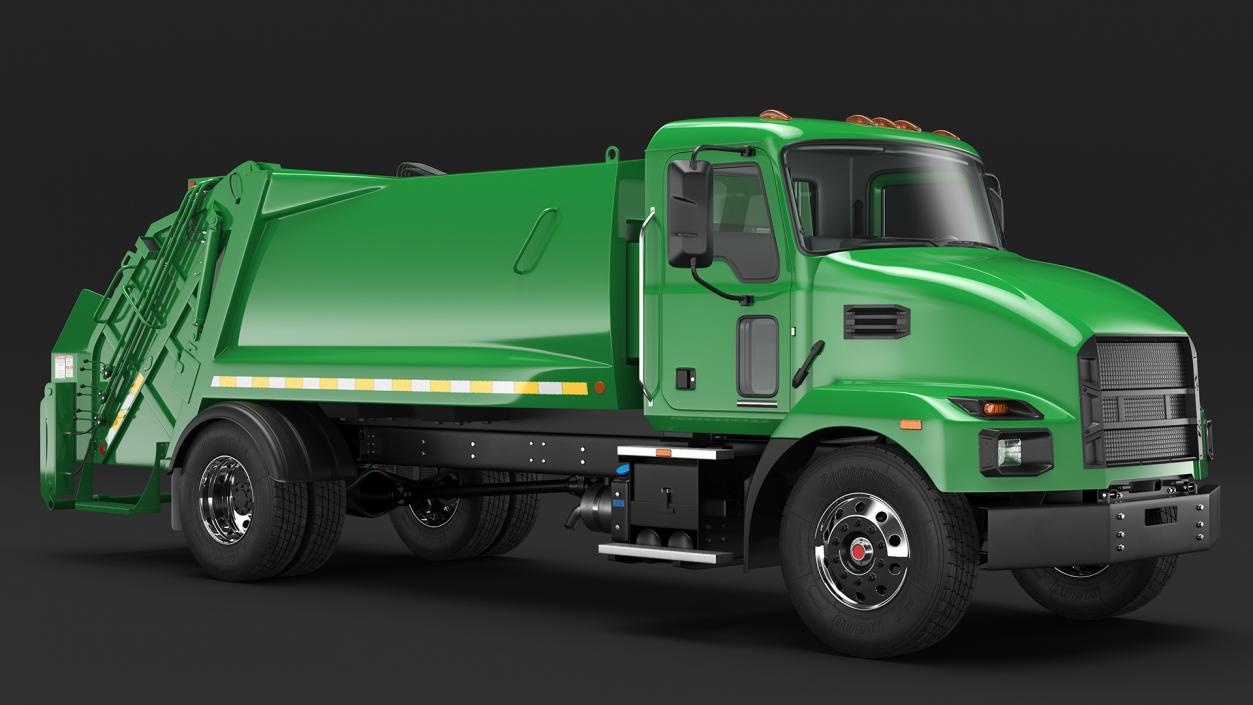 Medium-Duty Garbage Truck Rigged 3D