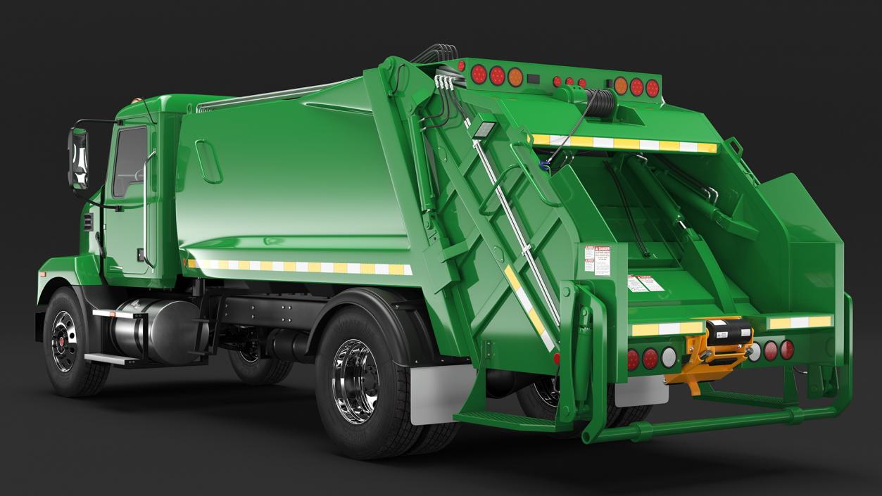 Medium-Duty Garbage Truck Rigged 3D