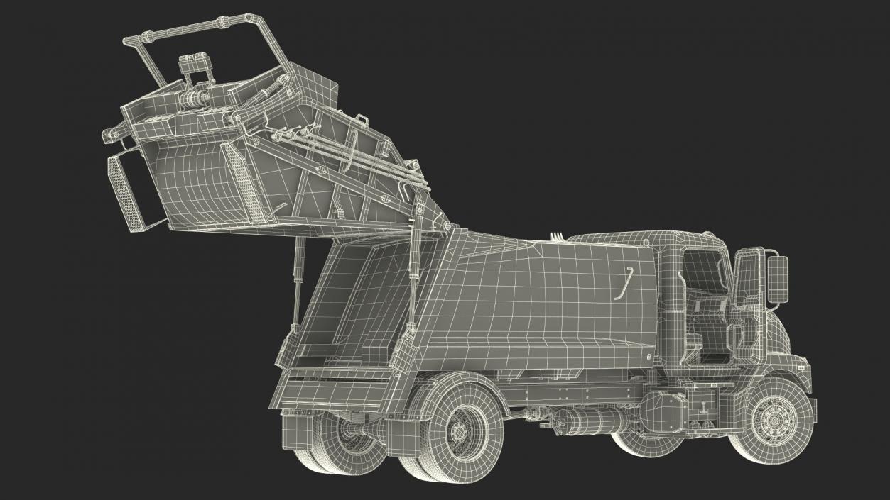 Medium-Duty Garbage Truck Rigged 3D