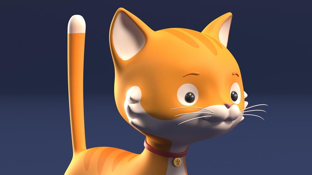 Small and Funny Cartoon Cat 3D