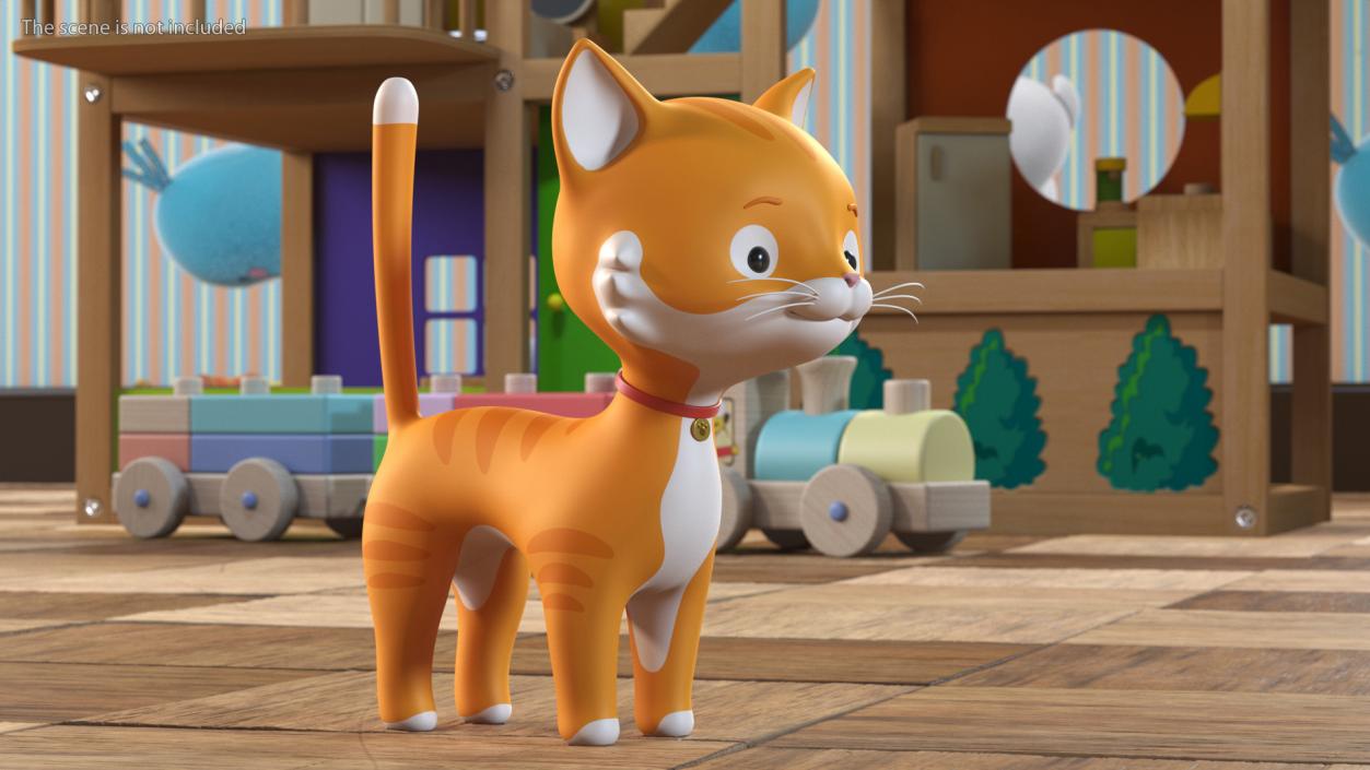 Small and Funny Cartoon Cat 3D