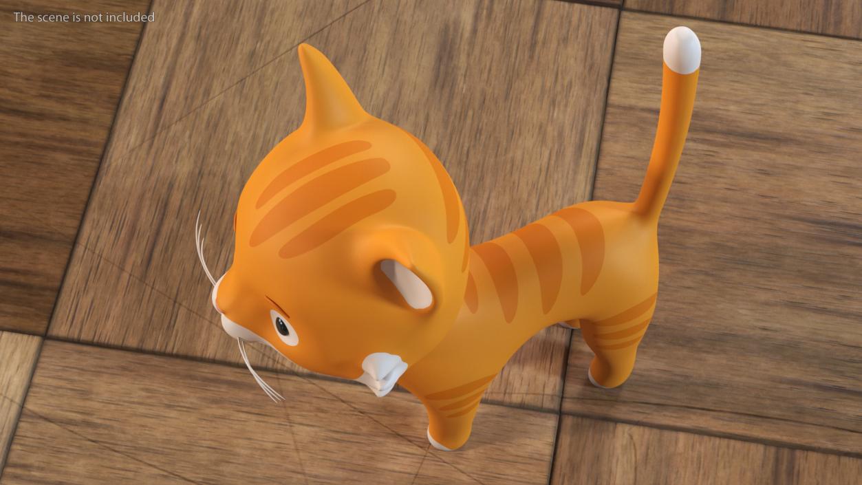 Small and Funny Cartoon Cat 3D