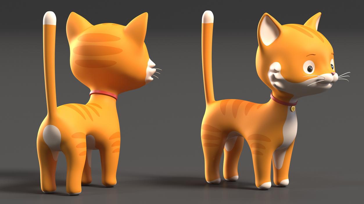 Small and Funny Cartoon Cat 3D