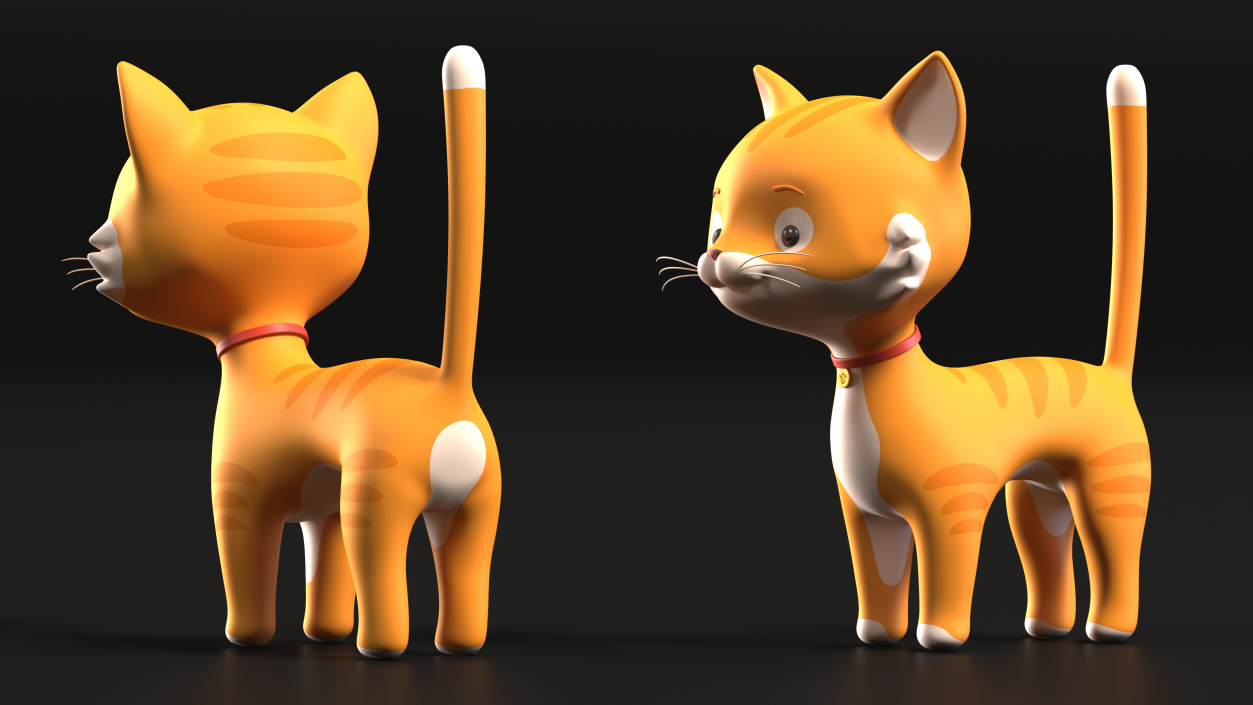 Small and Funny Cartoon Cat 3D