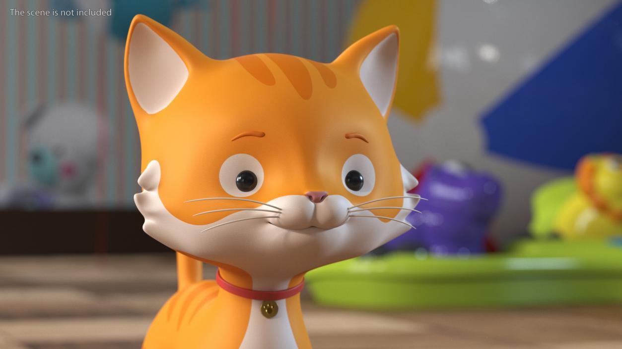 Small and Funny Cartoon Cat 3D