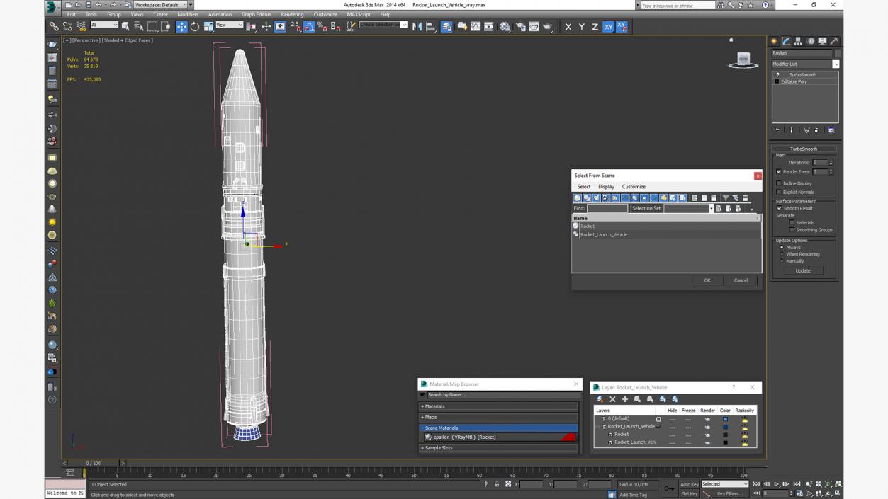 3D Rocket Launch Vehicle