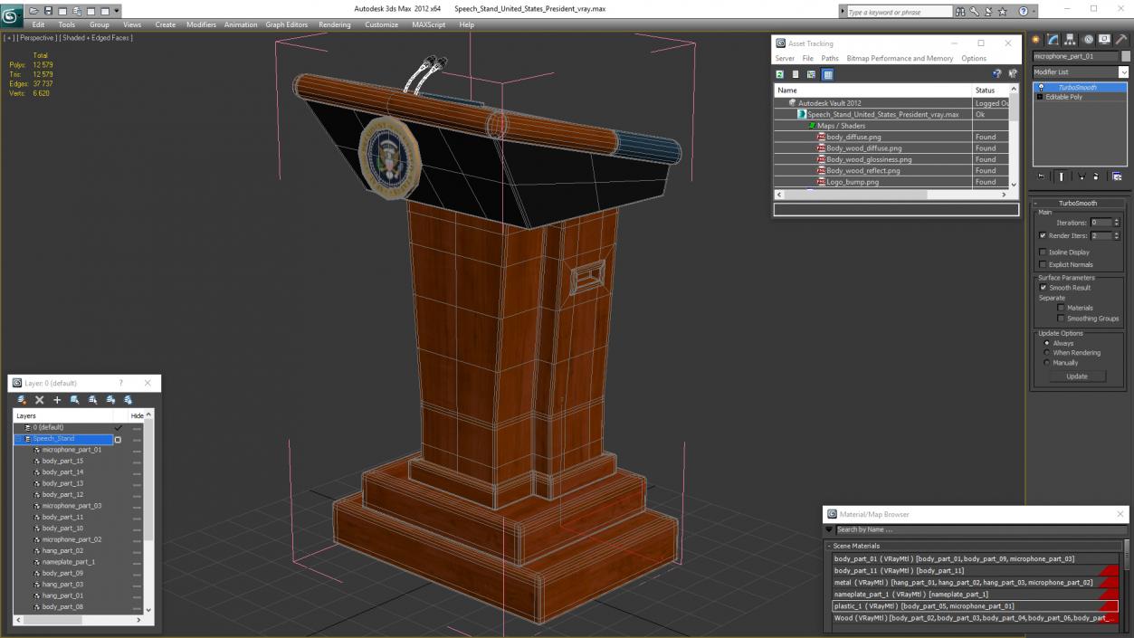 3D Speech Stand United States President