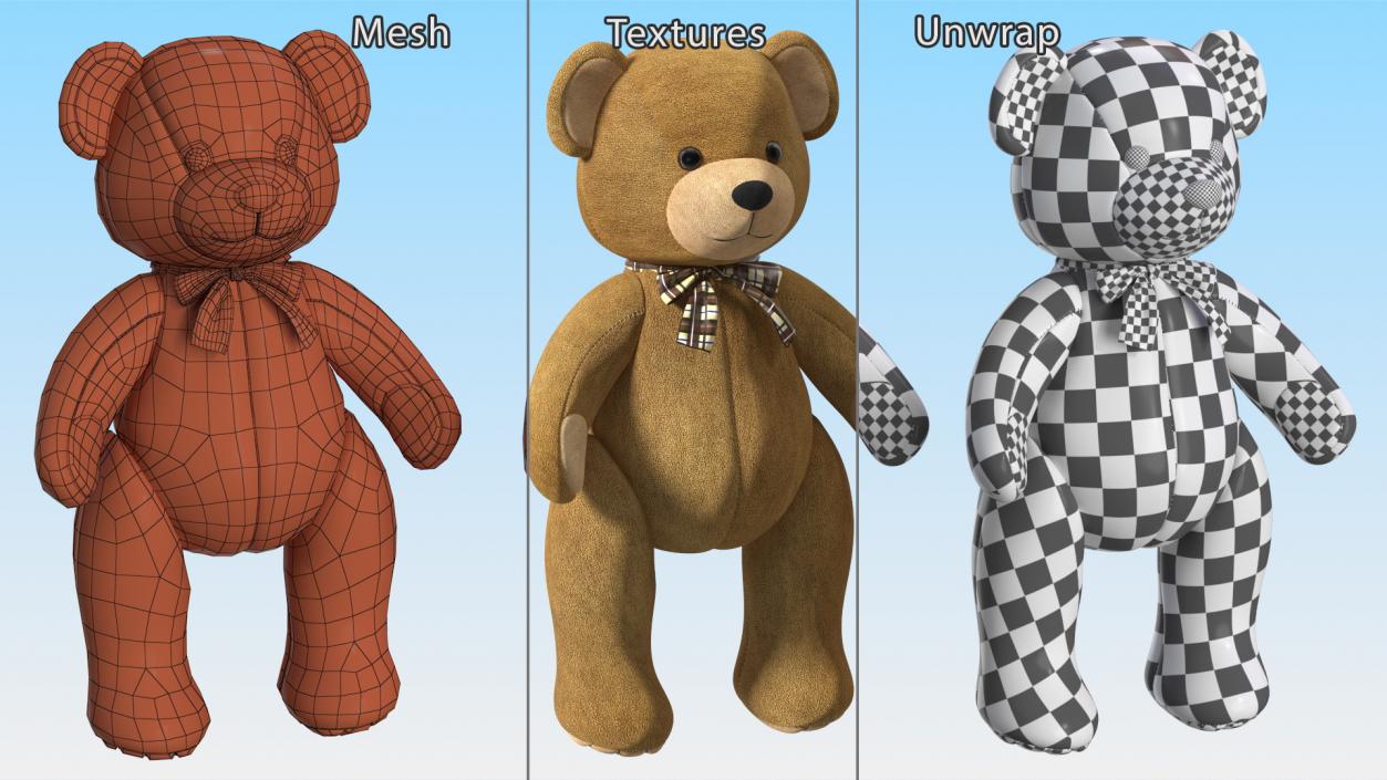 3D Teddy Bear Rigged for Cinema 4D