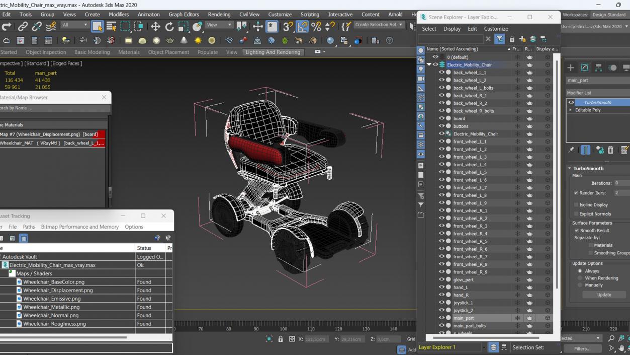 3D Electric Mobility Chair model