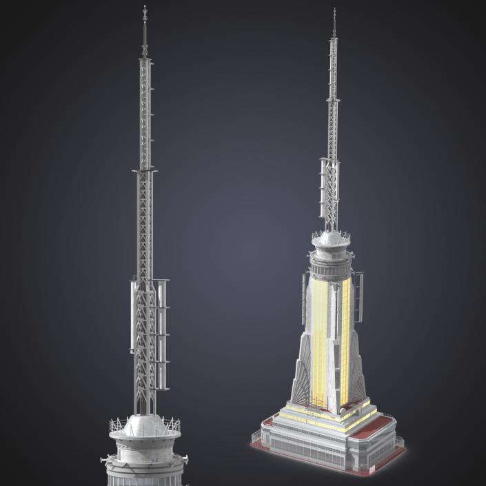 3D Empire State Building Spire Night Glow model