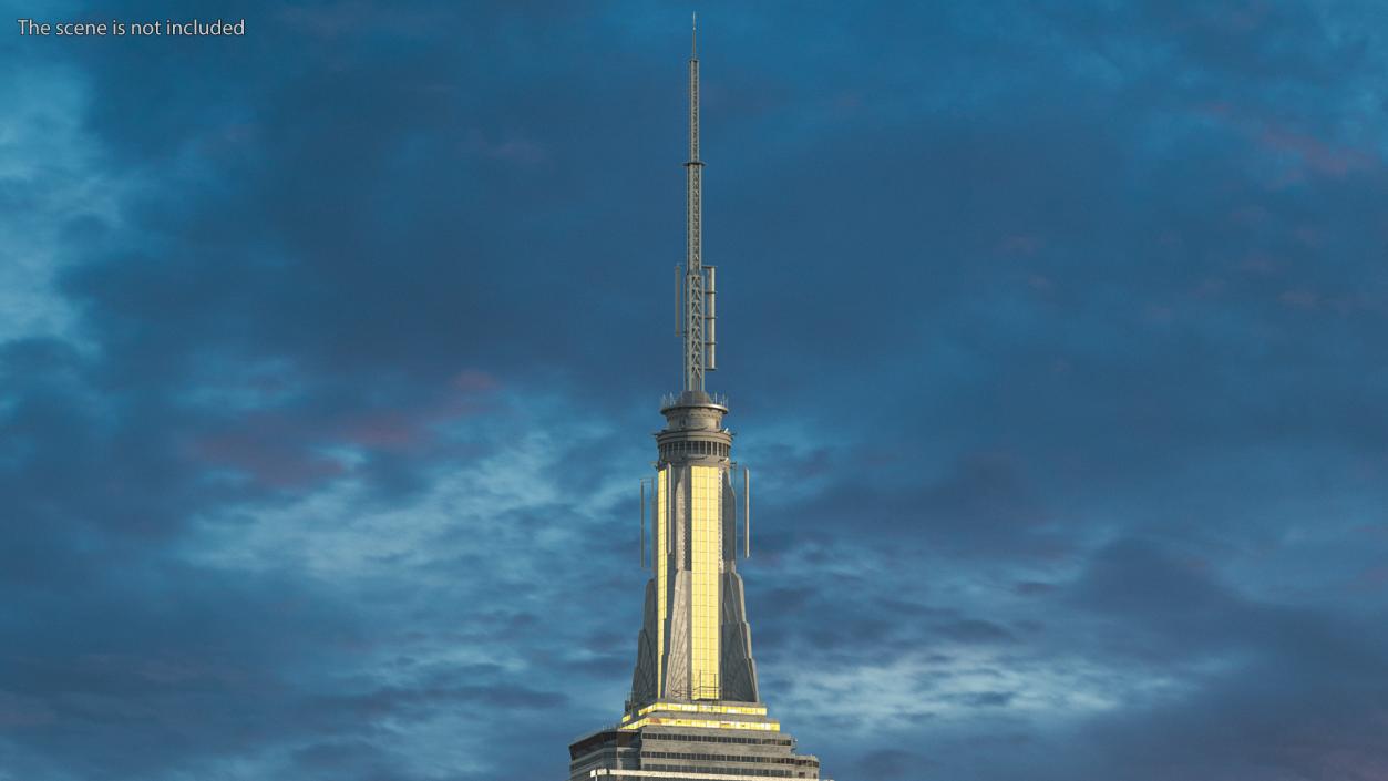 3D Empire State Building Spire Night Glow model