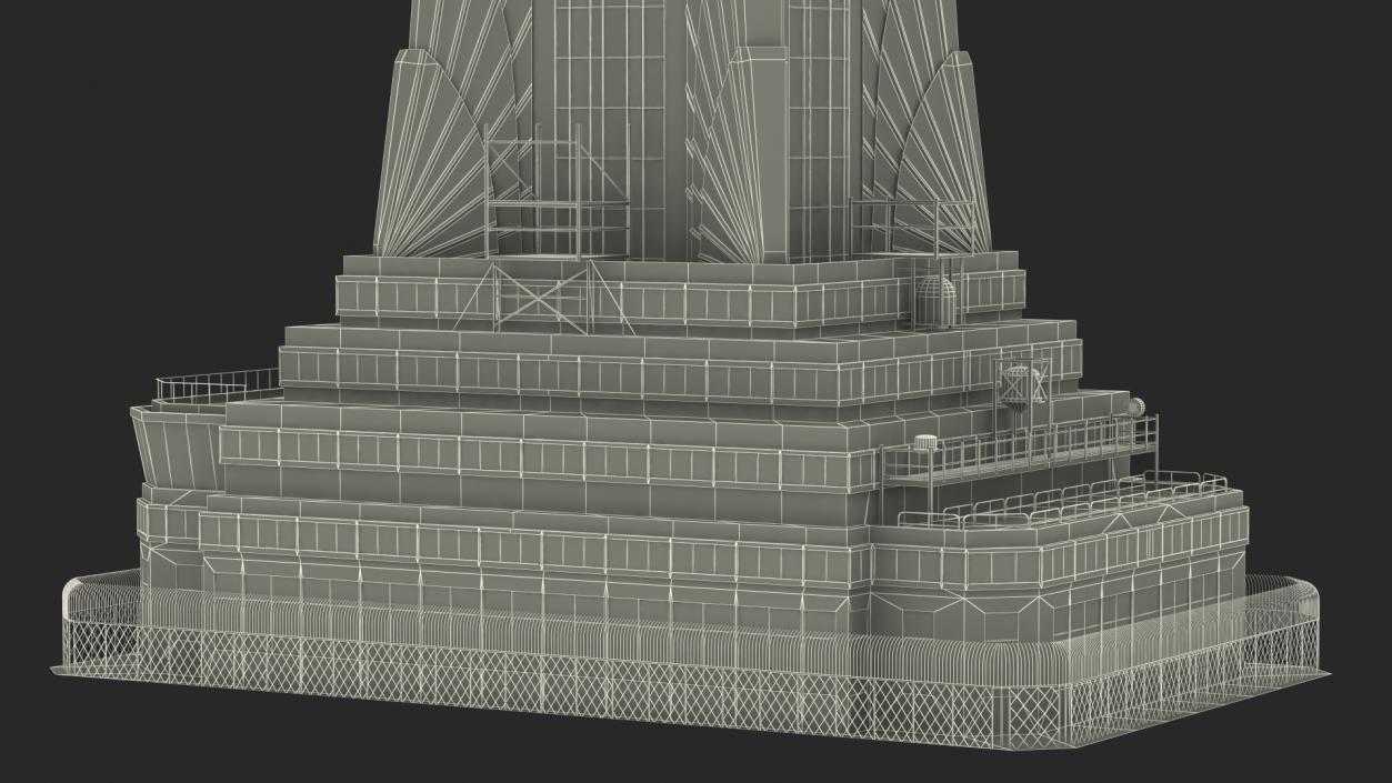 3D Empire State Building Spire Night Glow model