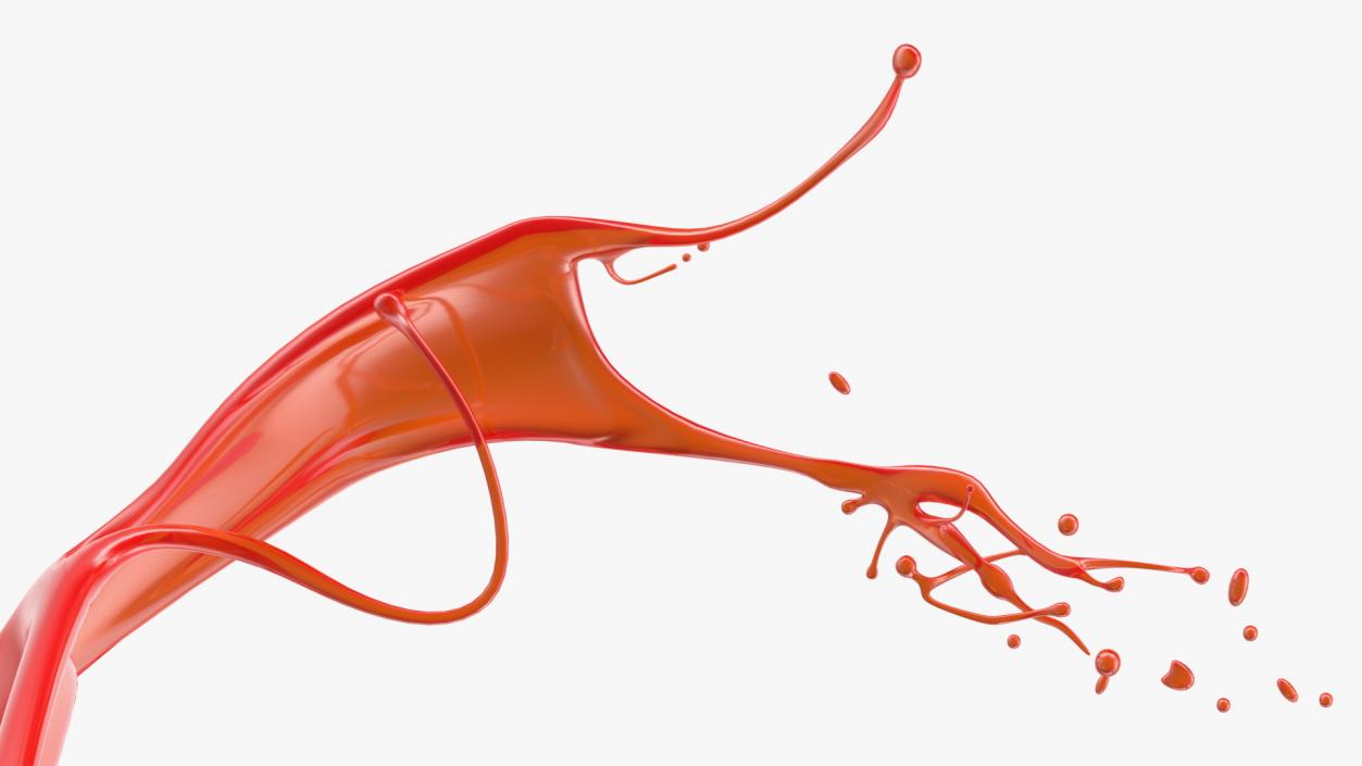 3D Abstract Liquid Splash Red