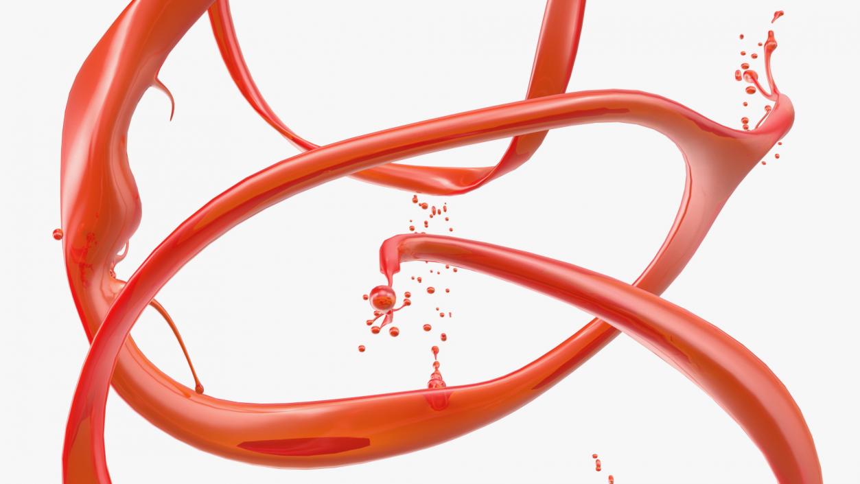 3D Abstract Liquid Splash Red