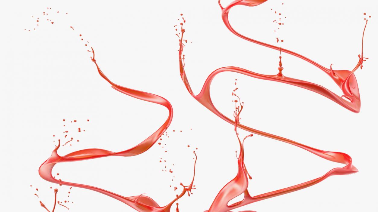 3D Abstract Liquid Splash Red