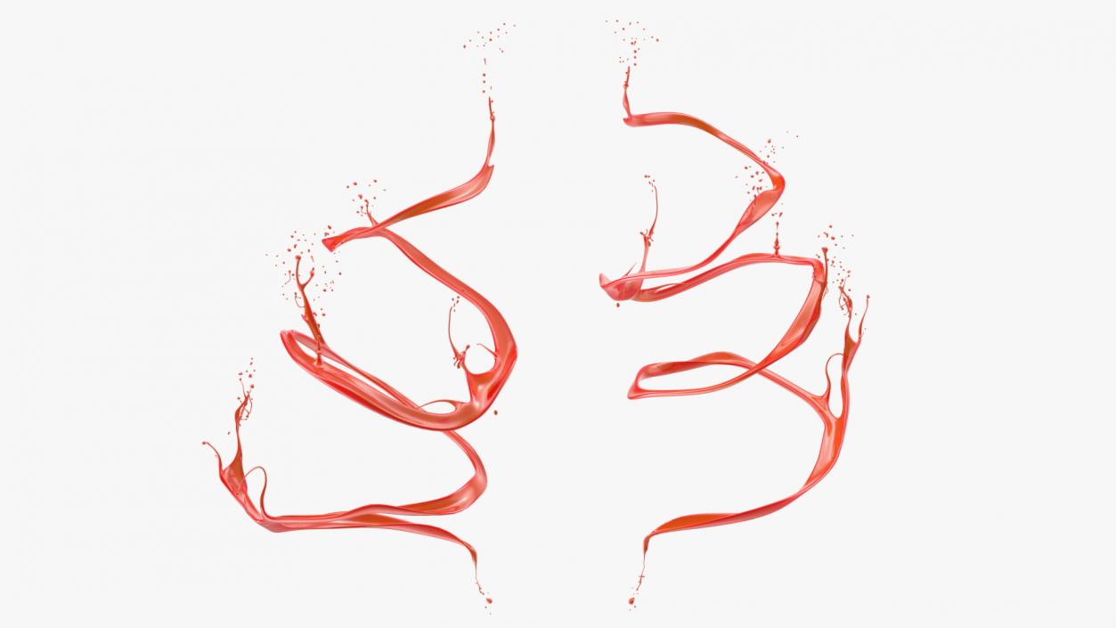 3D Abstract Liquid Splash Red