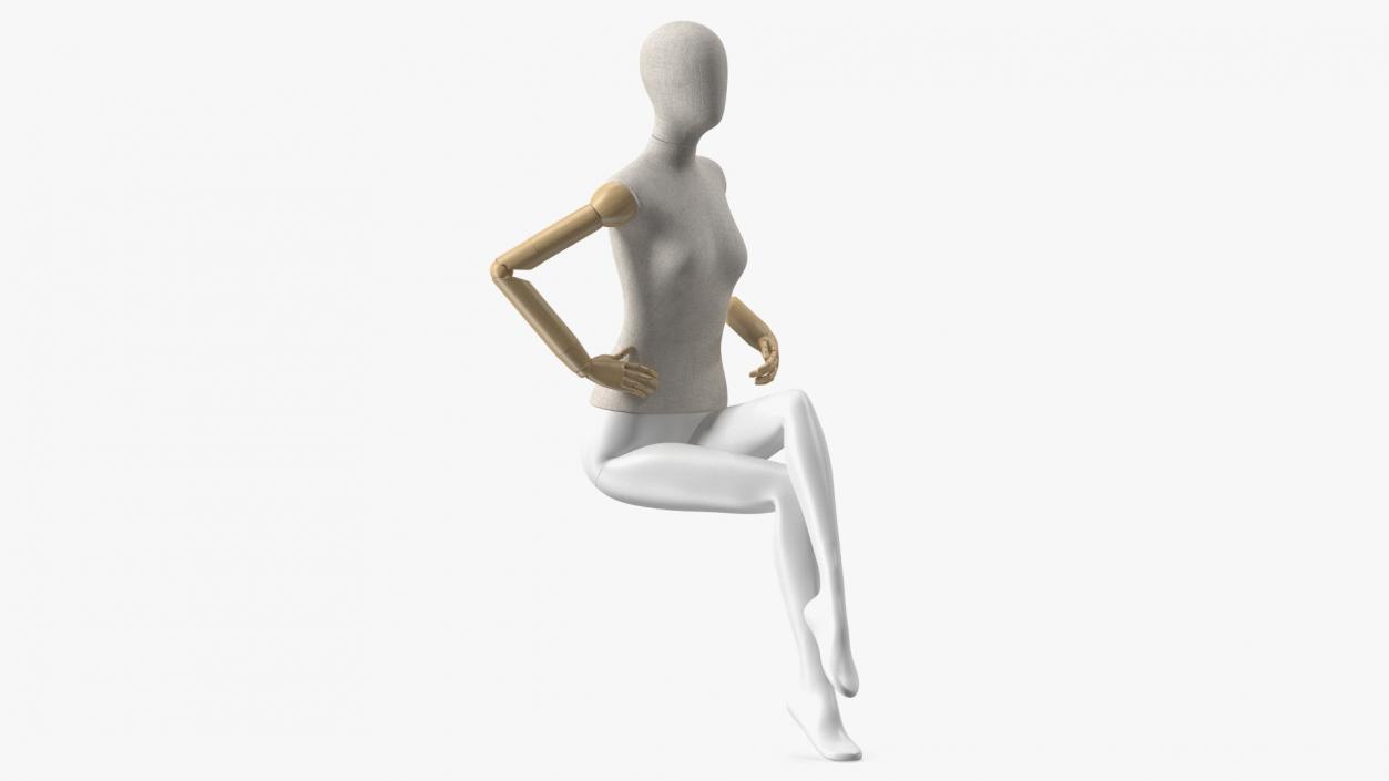 3D Flexible Female Mannequin Sitting Pose model