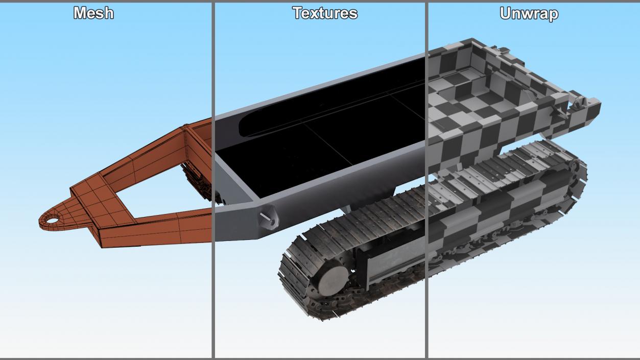 Crawler Chassis for Portable Concrete Pump 3D