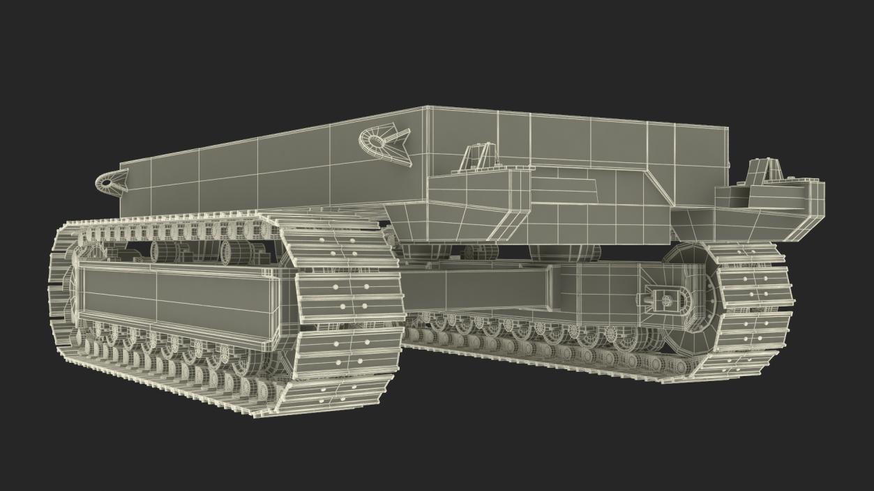 Crawler Chassis for Portable Concrete Pump 3D