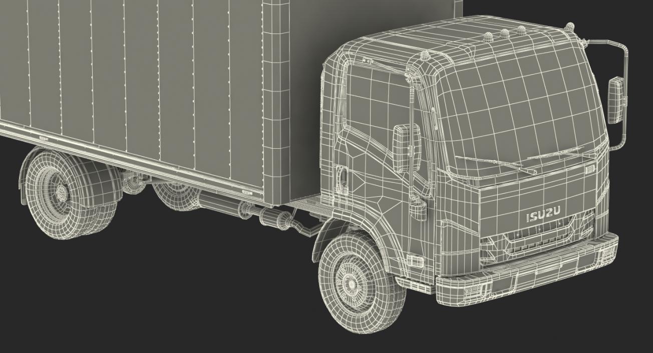 3D Box Truck Isuzu NPR 2018 Rigged