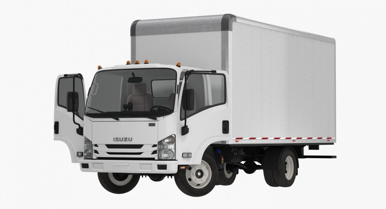 3D Box Truck Isuzu NPR 2018 Rigged