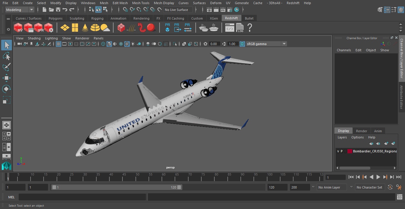 Bombardier CRJ550 Regional Jet United Express Flight 3D