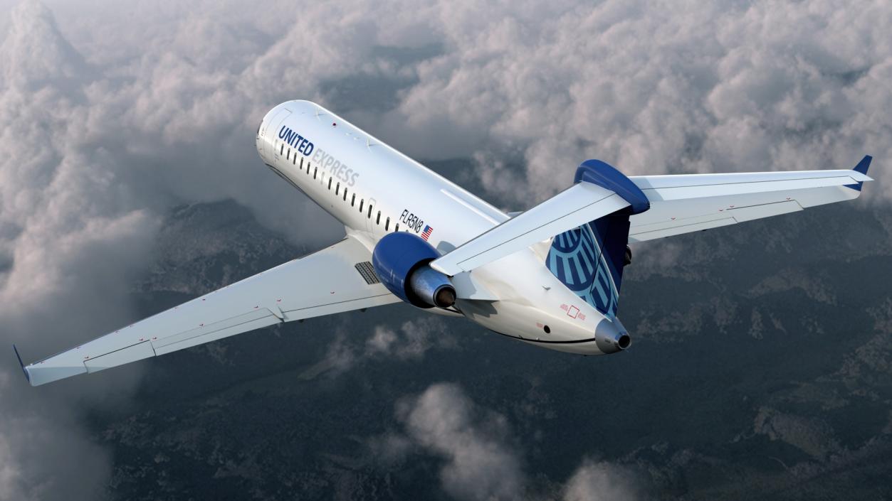 Bombardier CRJ550 Regional Jet United Express Flight 3D