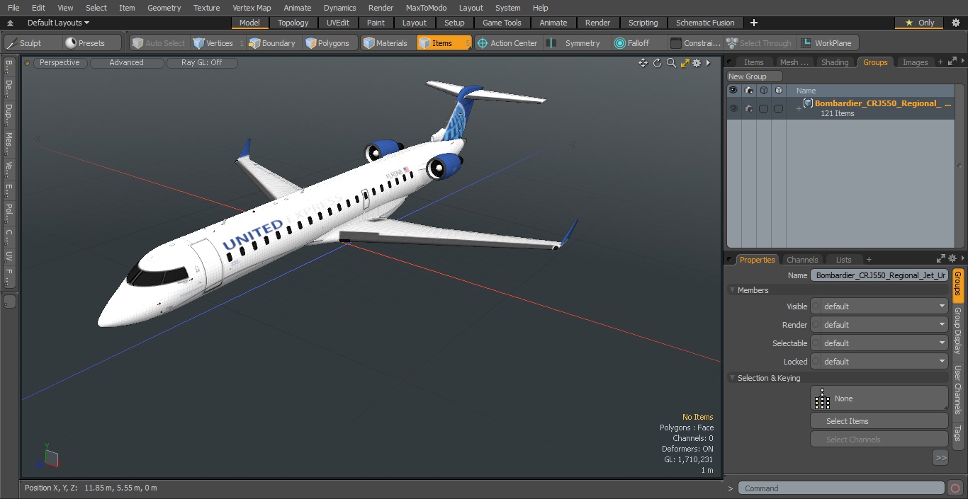 Bombardier CRJ550 Regional Jet United Express Flight 3D