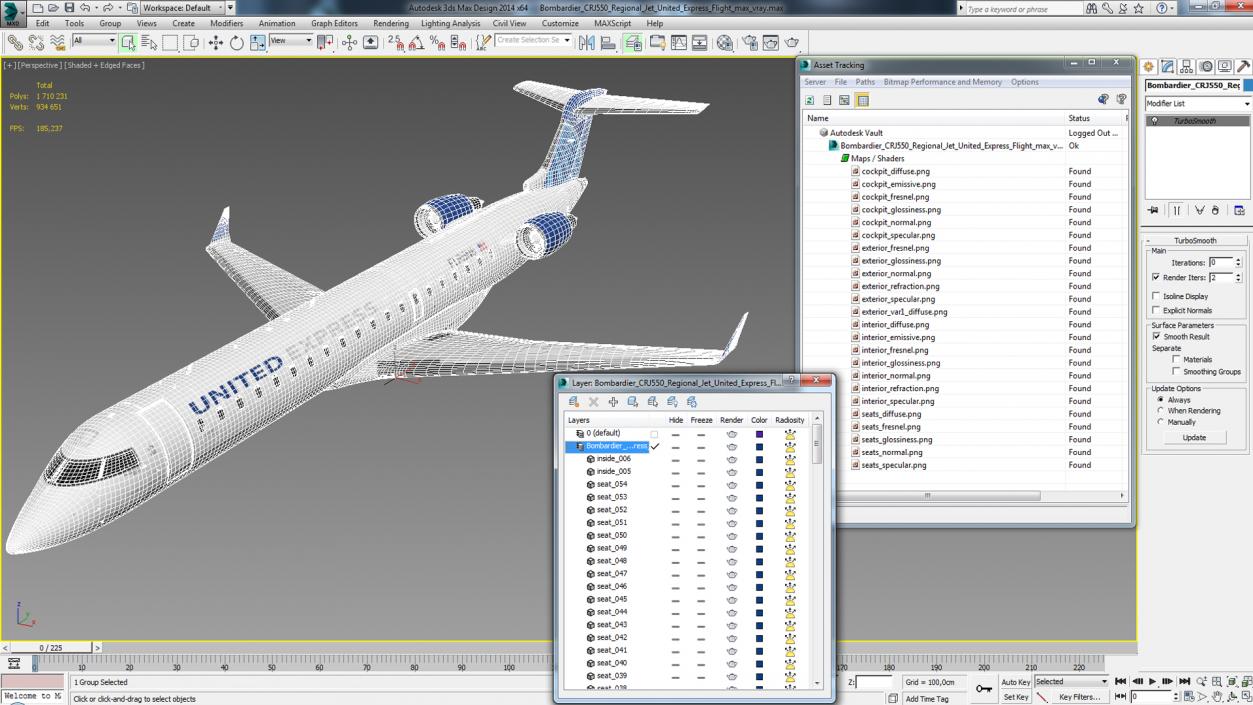 Bombardier CRJ550 Regional Jet United Express Flight 3D