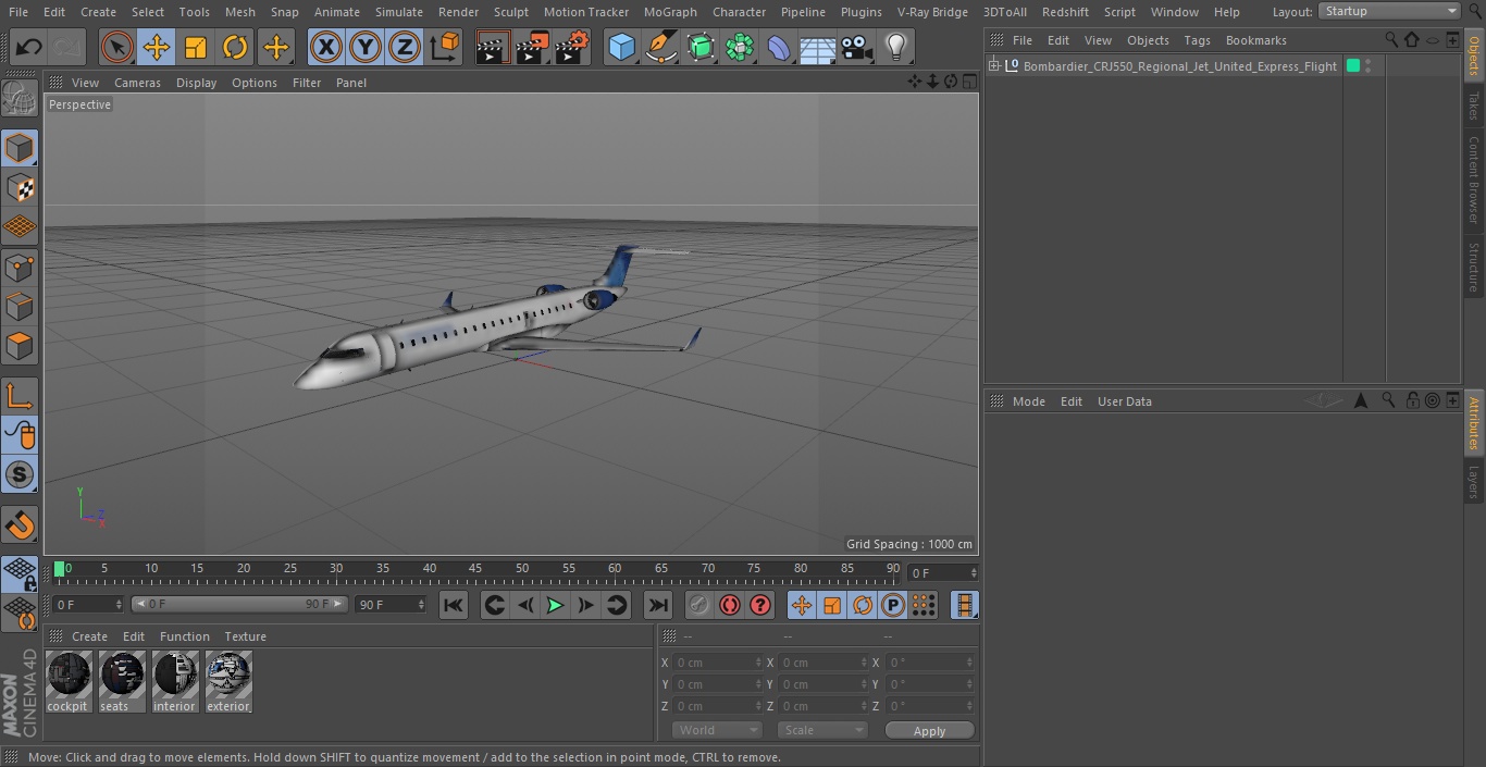 Bombardier CRJ550 Regional Jet United Express Flight 3D