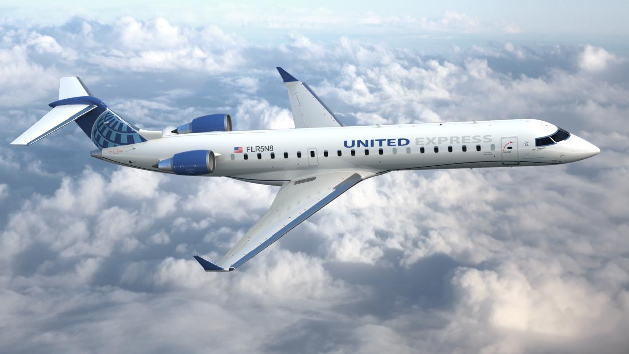 Bombardier CRJ550 Regional Jet United Express Flight 3D