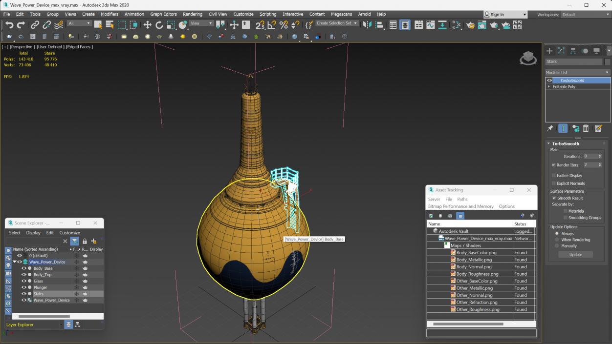 Wave Power Device 3D