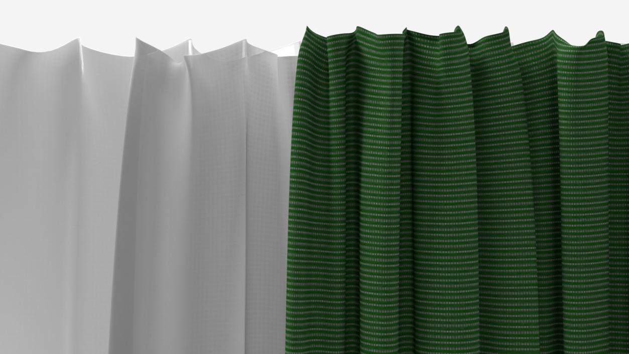 Elegant Curtains Green 3D