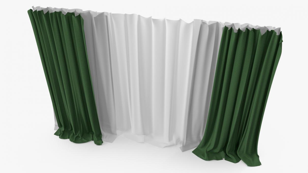 Elegant Curtains Green 3D