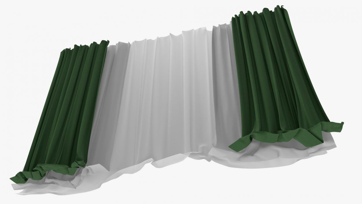 Elegant Curtains Green 3D