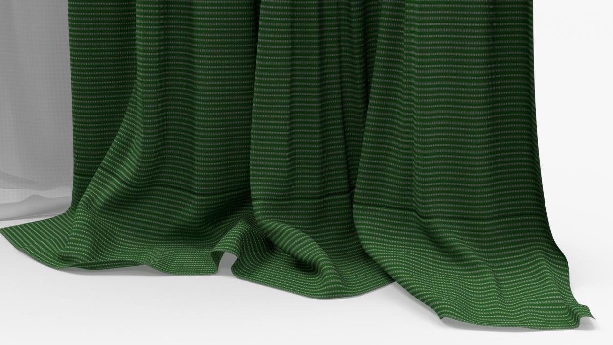 Elegant Curtains Green 3D