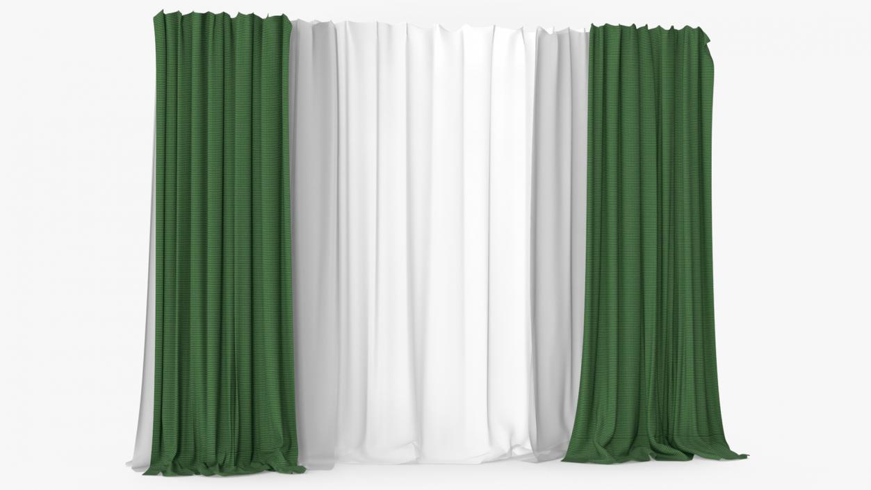 Elegant Curtains Green 3D