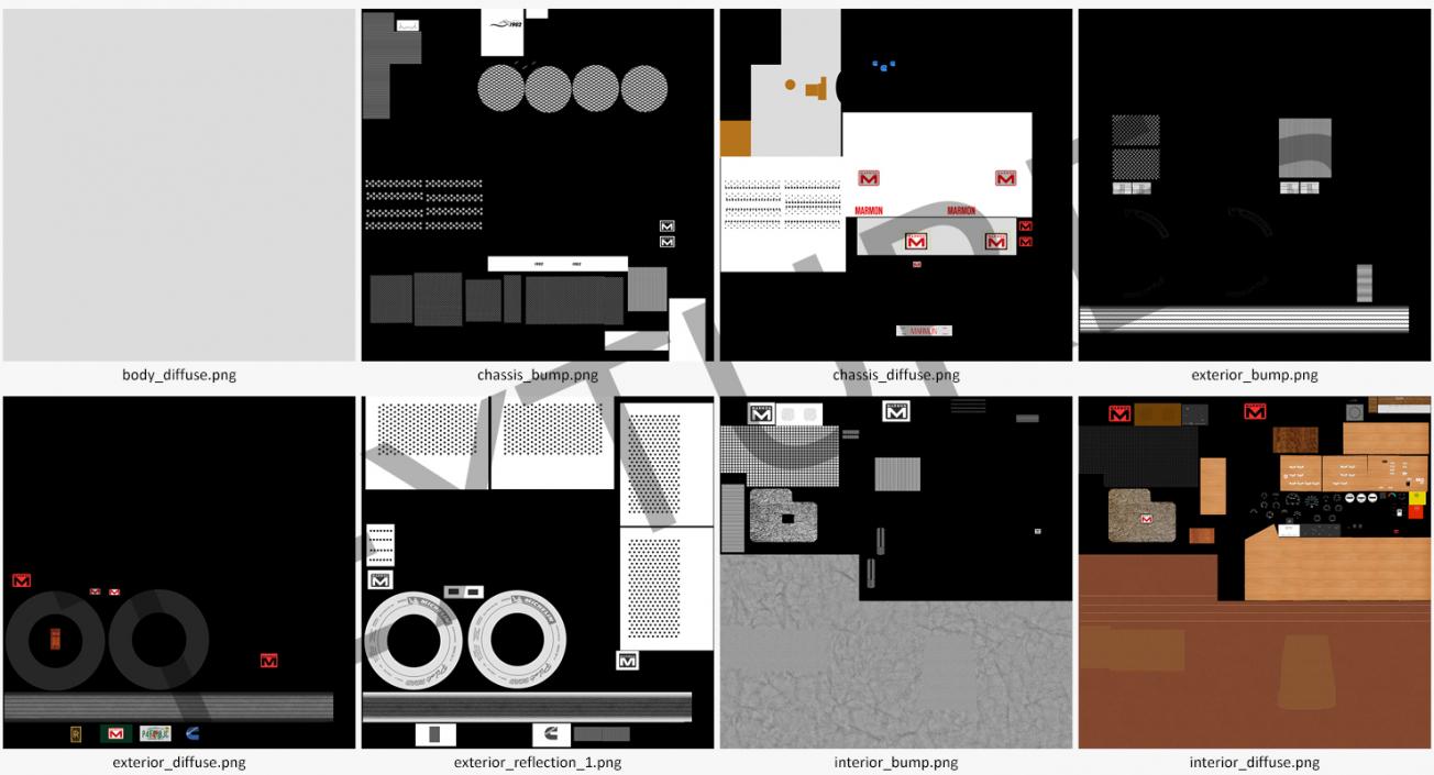 3D Marmon 110P Truck Simple Interior model