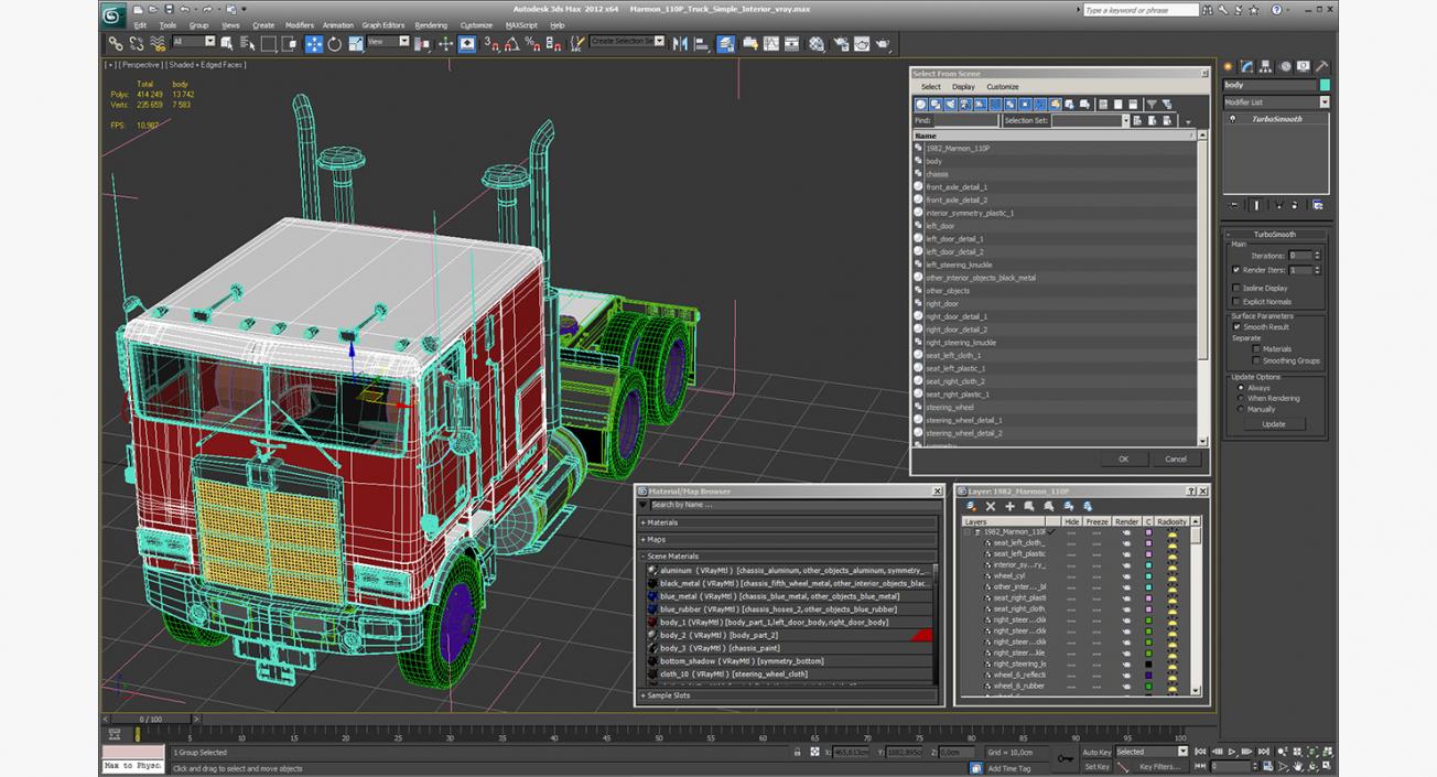 3D Marmon 110P Truck Simple Interior model