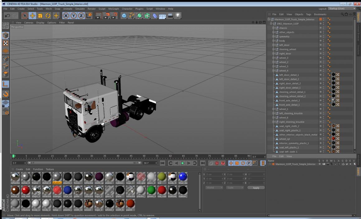 3D Marmon 110P Truck Simple Interior model