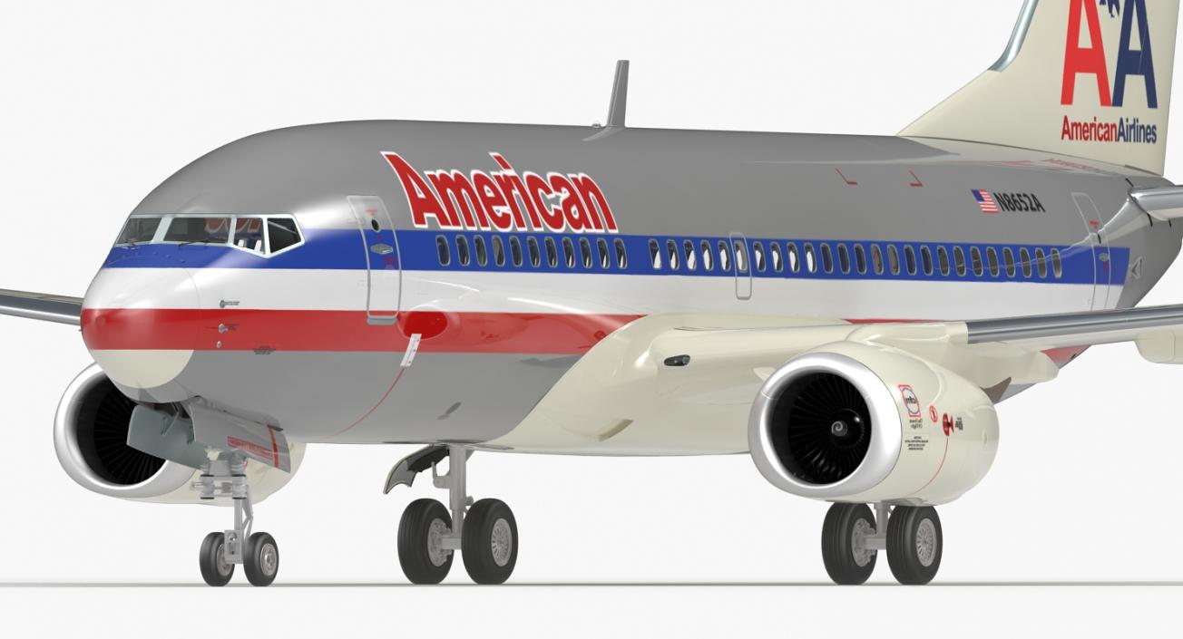 Boeing 737-700 American Airlines Rigged 3D model