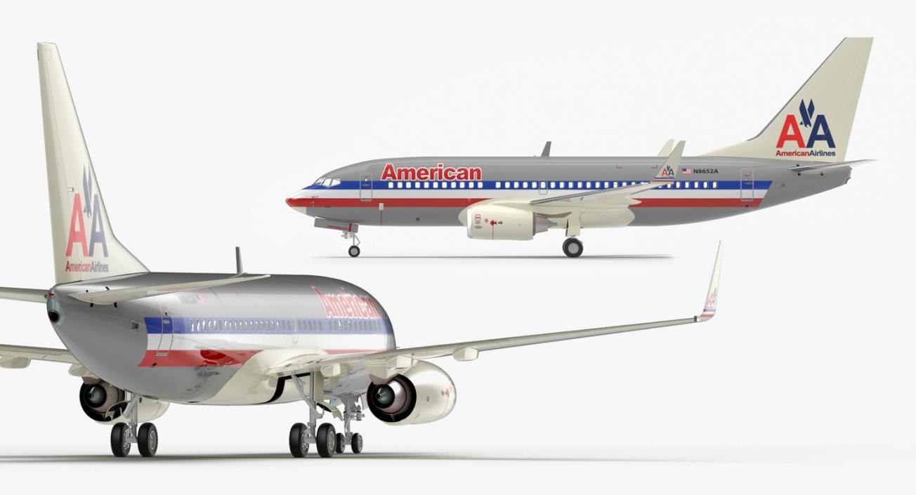 Boeing 737-700 American Airlines Rigged 3D model