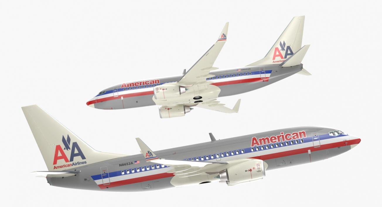 Boeing 737-700 American Airlines Rigged 3D model